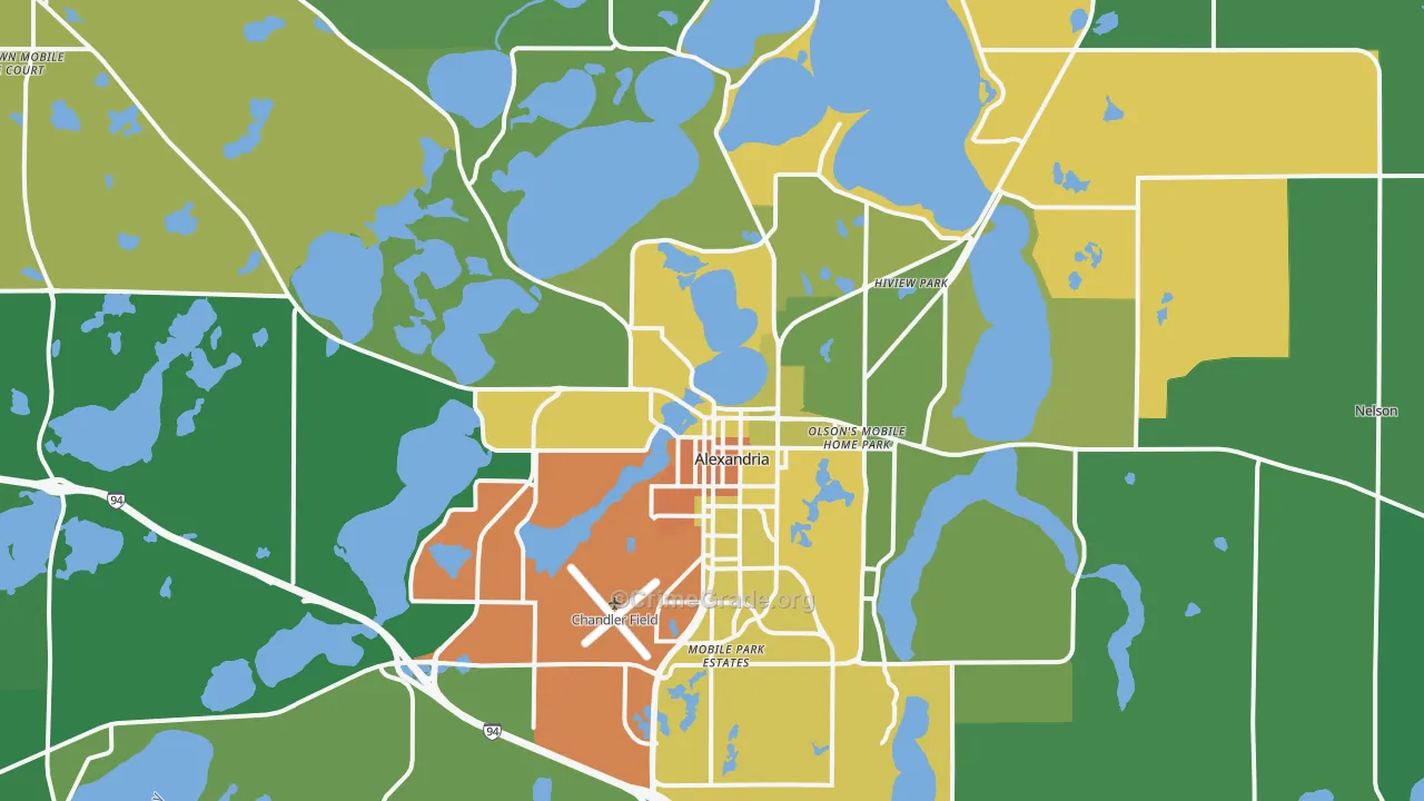 Alexandria, MN Map of Vandalism Rates