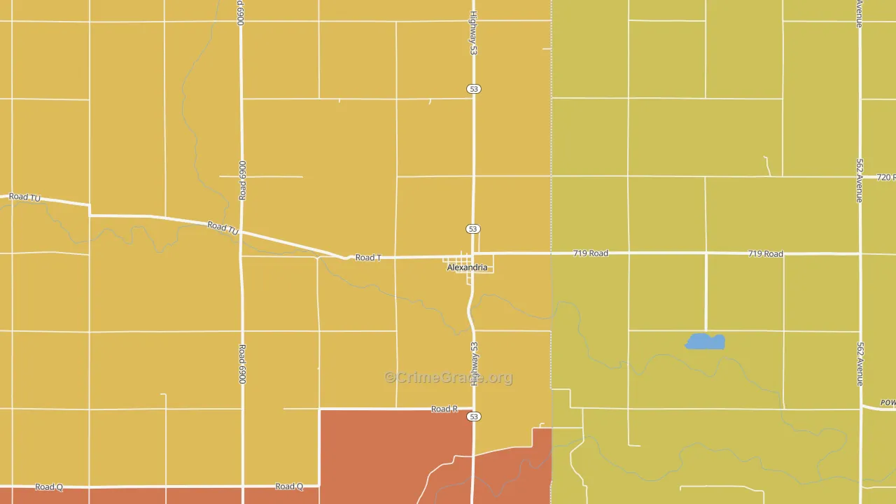 Alexandria, NE Map of Vandalism Rates