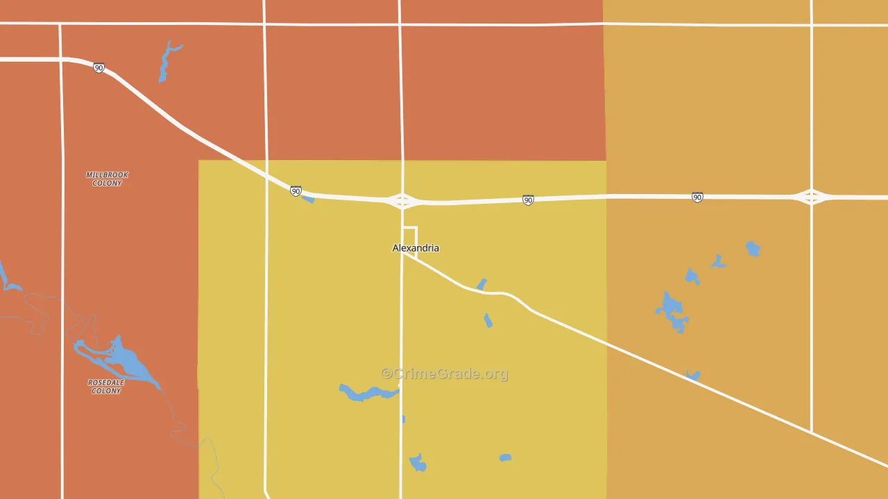 Alexandria, SD Map of Vandalism Rates
