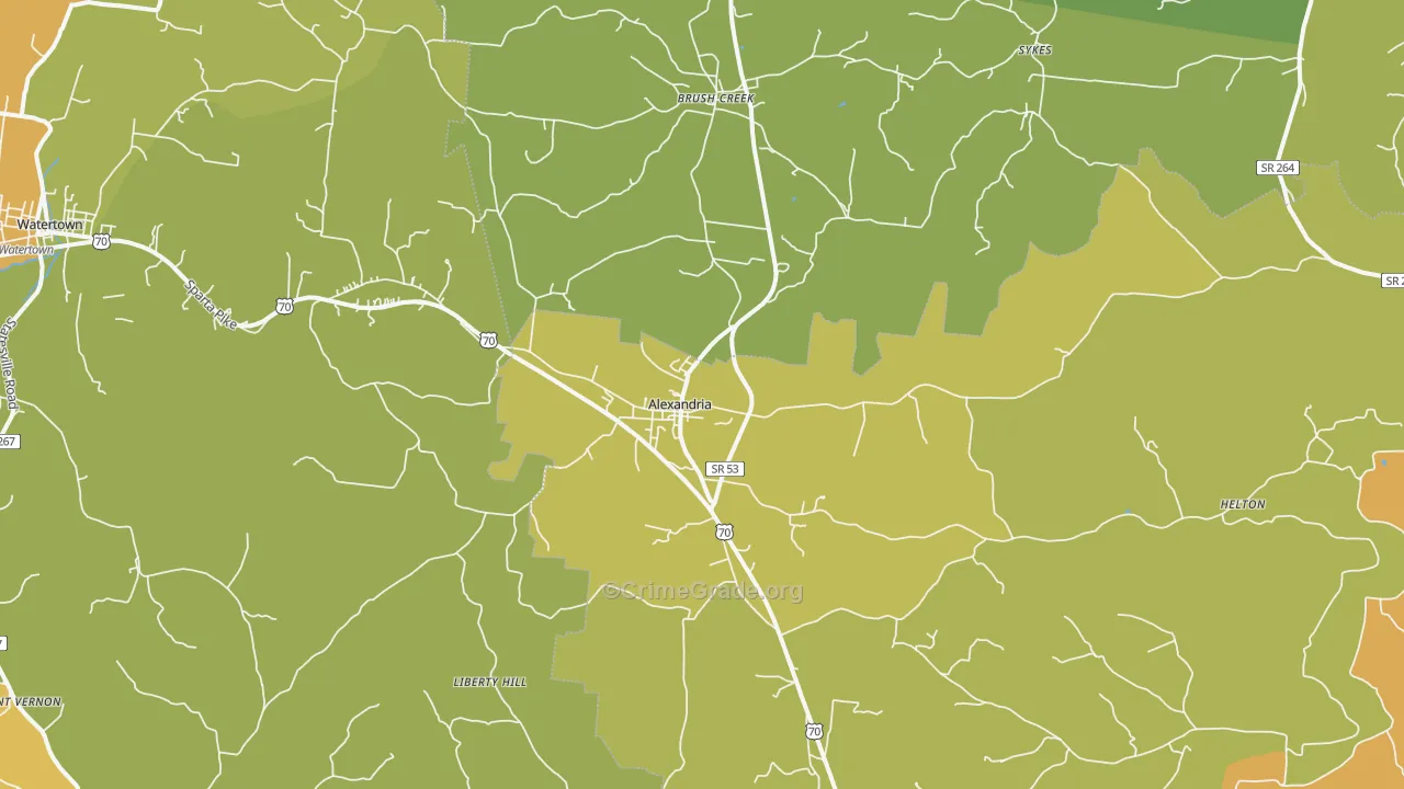 Alexandria, TN Map of Vandalism Rates