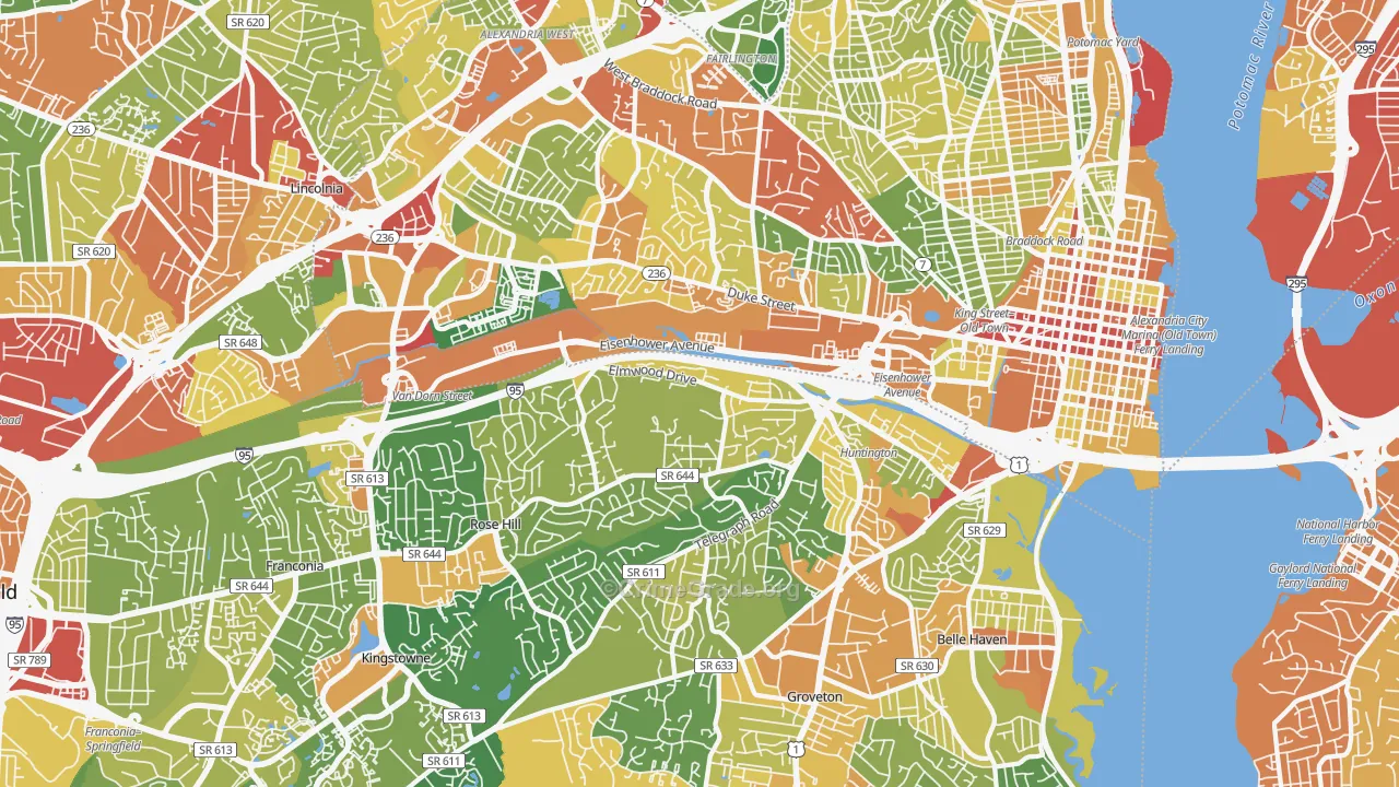 Alexandria, VA Map of Vandalism Rates