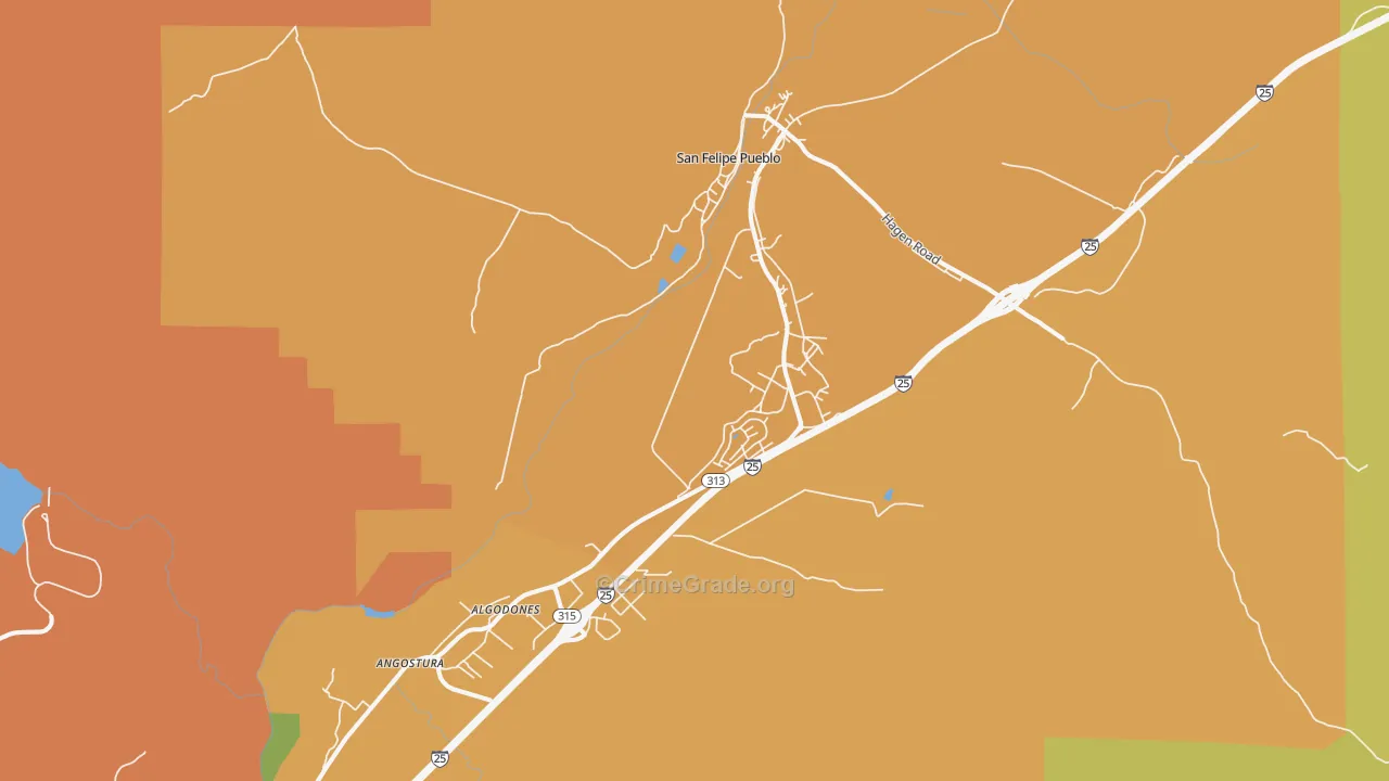 Algodones, NM Map of Vandalism Rates