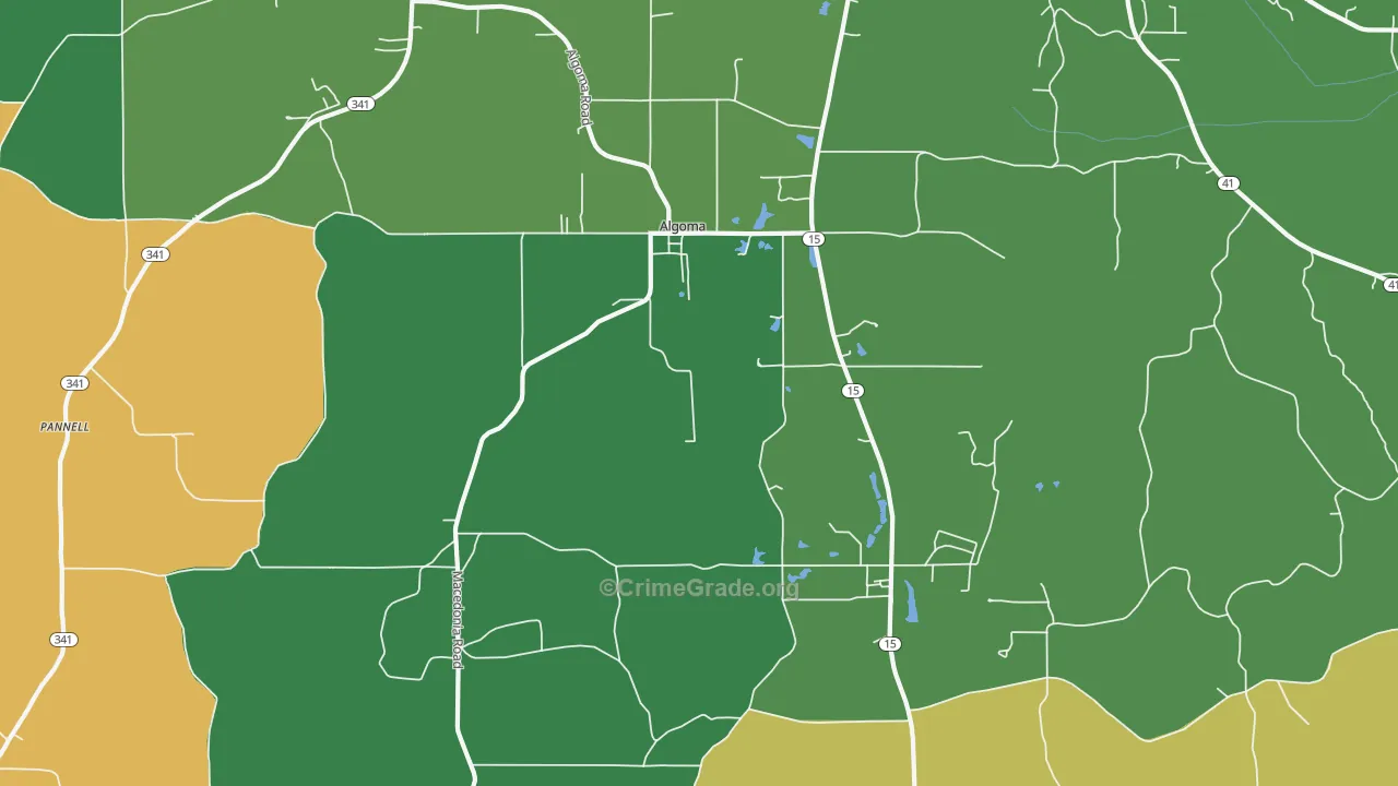 Algoma, MS Map of Vandalism Rates
