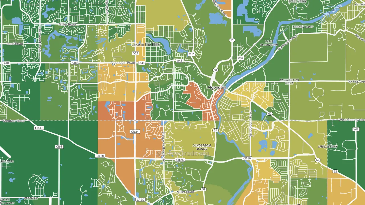 Algonquin, IL Map of Vandalism Rates