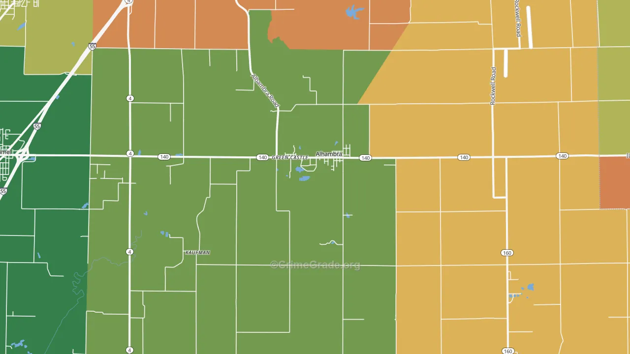 Alhambra, IL Map of Vandalism Rates