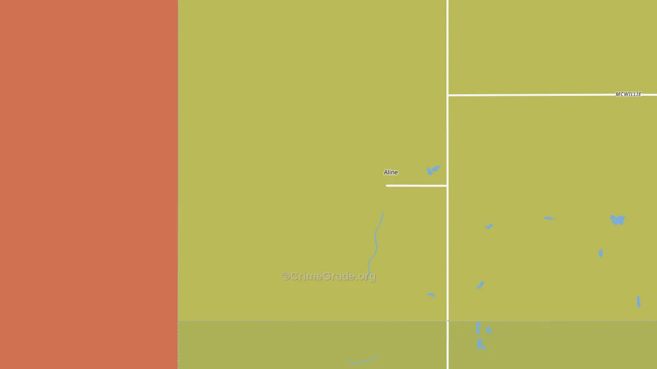 Aline, OK Map of Vandalism Rates