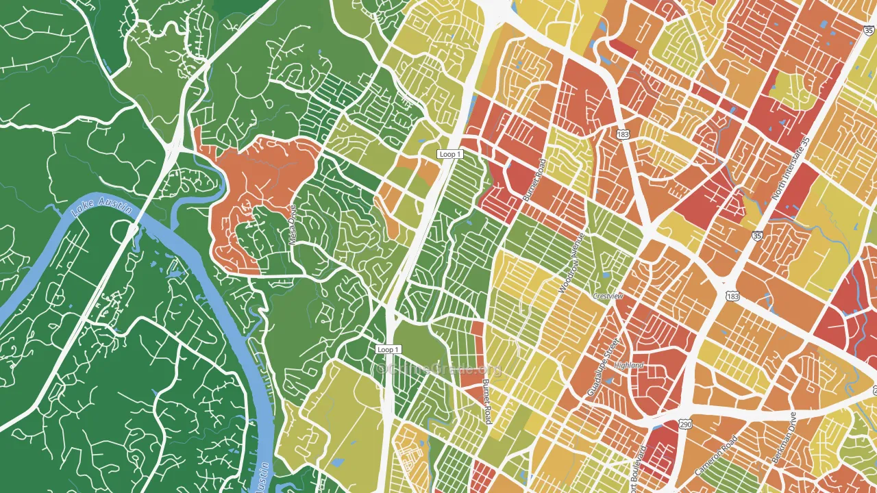 Allandale, Austin, TX Map of Vandalism Rates