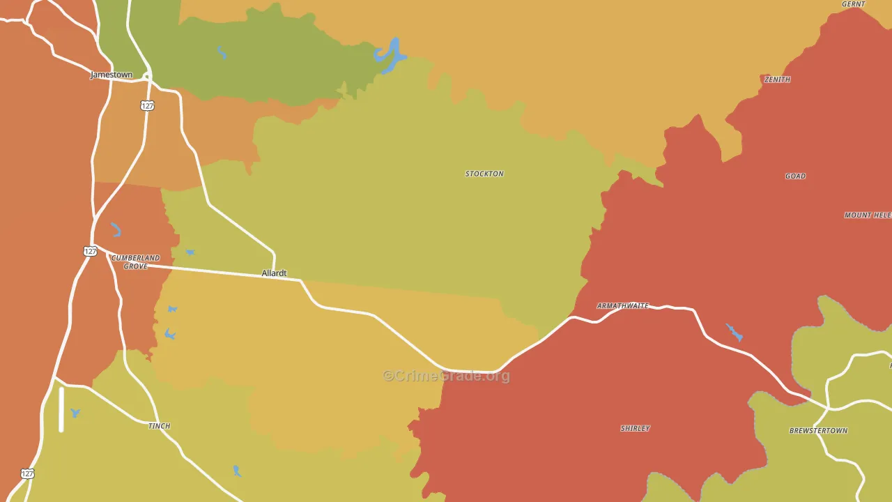 Allardt, TN Map of Vandalism Rates