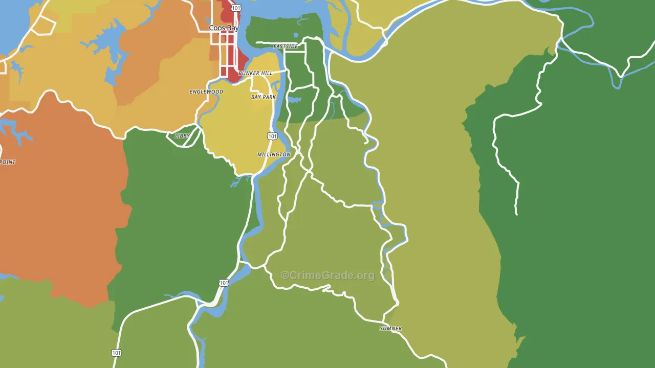 Allegany, OR Map of Vandalism Rates