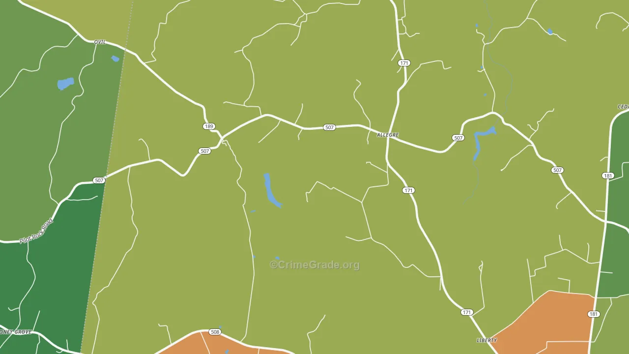 Allegre, KY Map of Vandalism Rates