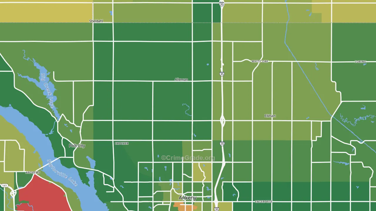 Alleman, IA Map of Vandalism Rates