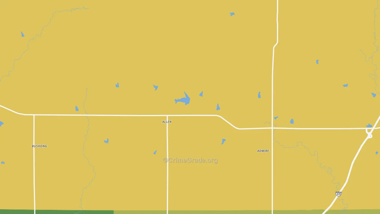 Allen, KS Map of Vandalism Rates