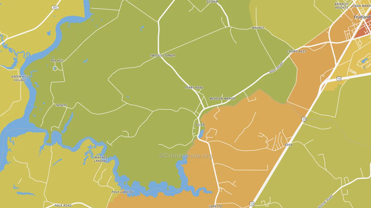 Allen, MD Map of Vandalism Rates