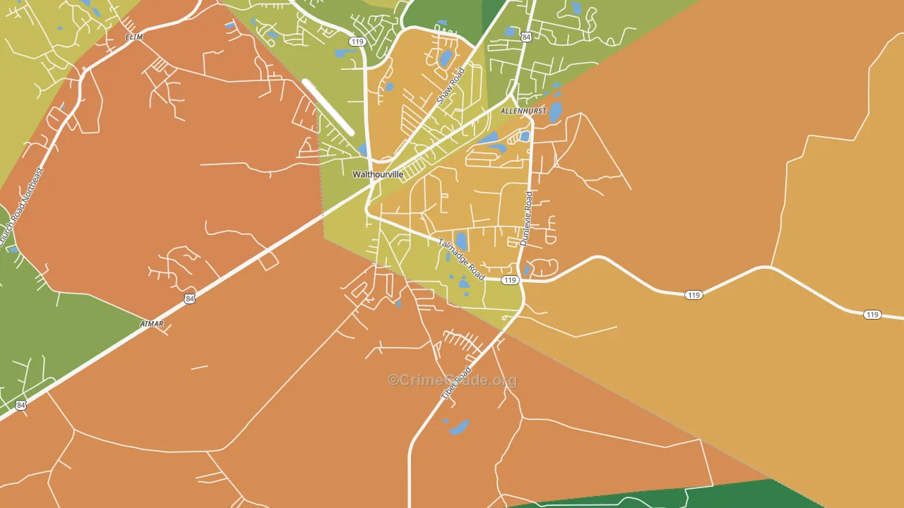 Allenhurst, GA Map of Vandalism Rates