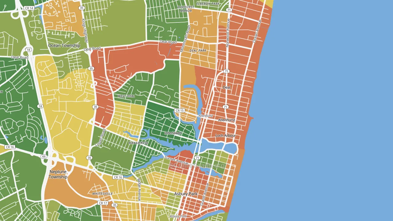 Allenhurst, NJ Map of Vandalism Rates