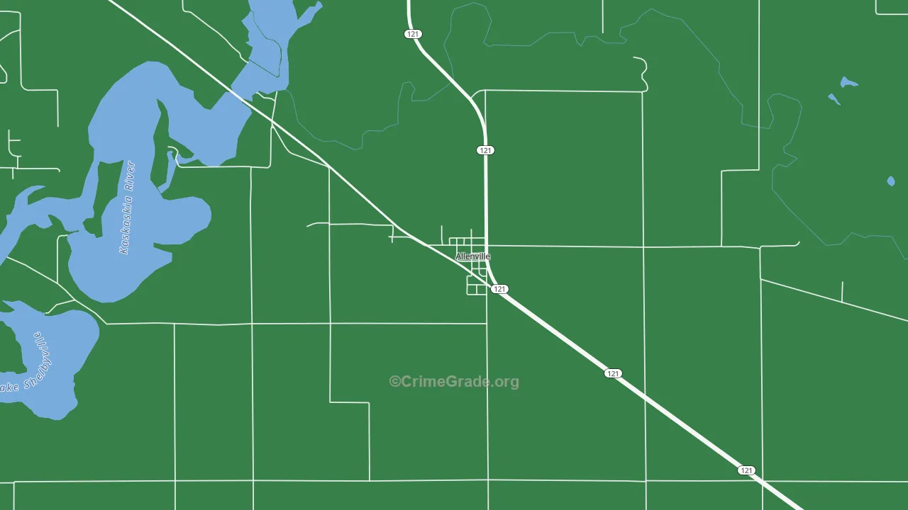 Allenville, IL Map of Vandalism Rates