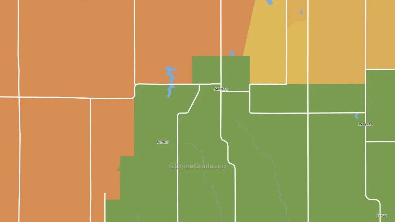 Allerton, IA Map of Vandalism Rates