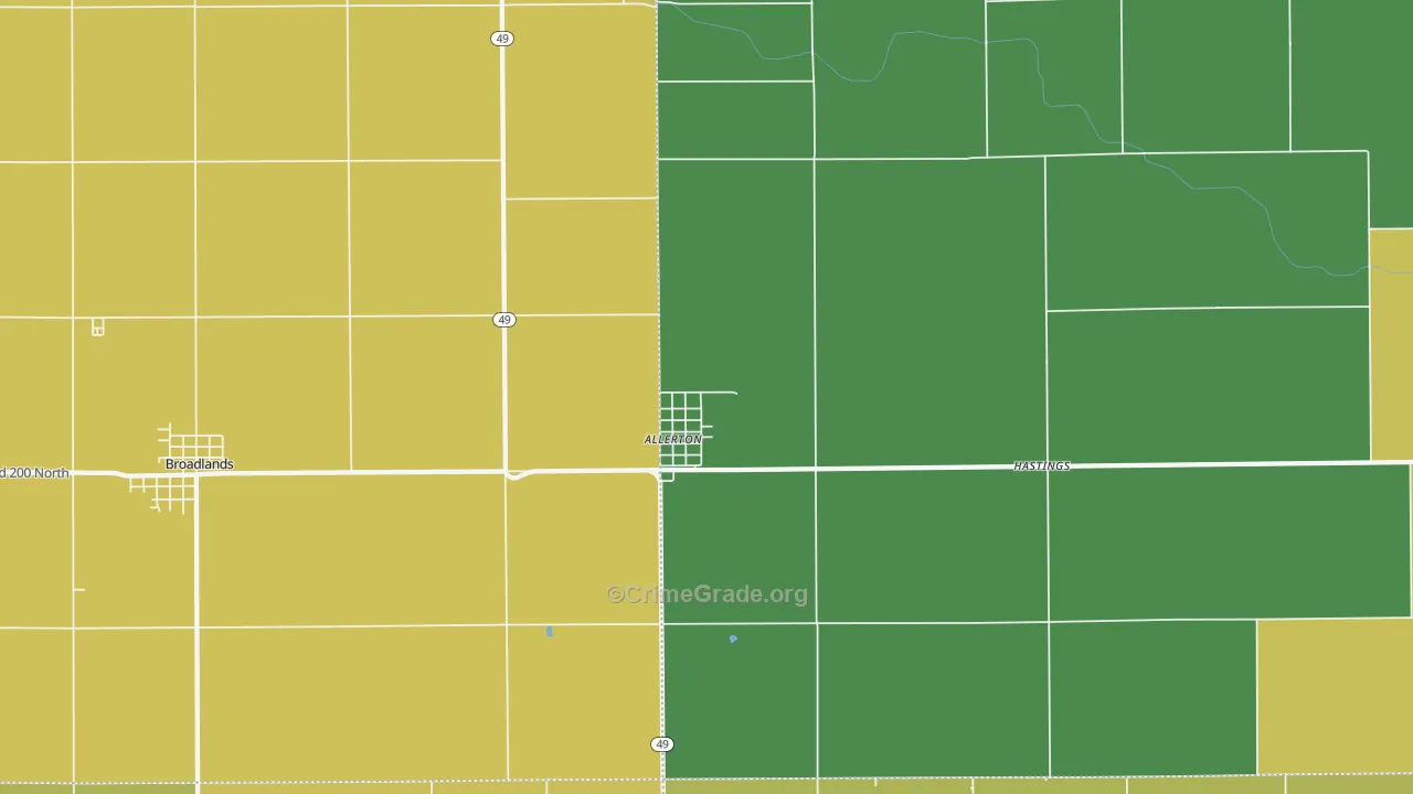 Allerton, IL Map of Vandalism Rates