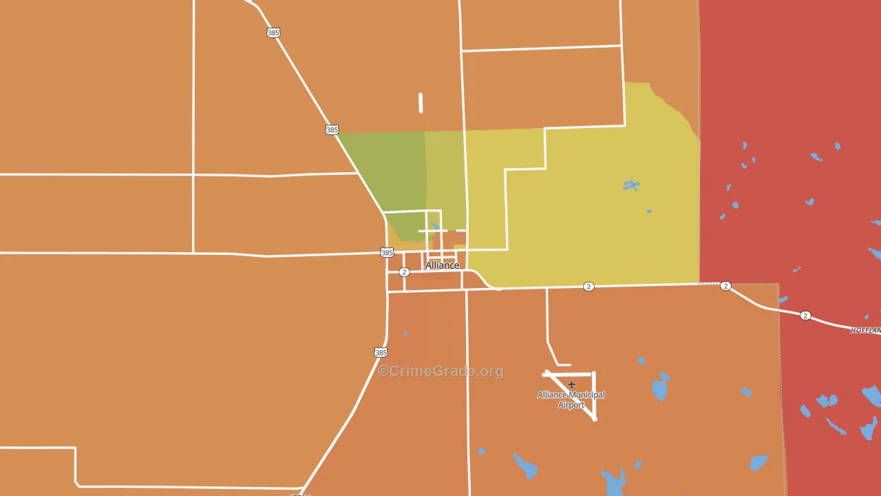 Alliance, NE Map of Vandalism Rates
