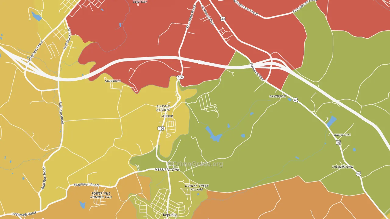 Allison, PA Map of Vandalism Rates