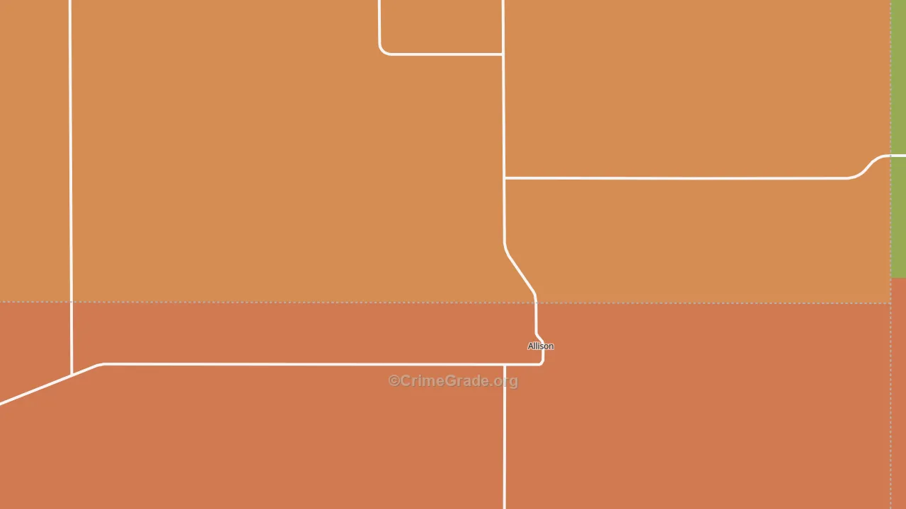 Allison, TX Map of Vandalism Rates