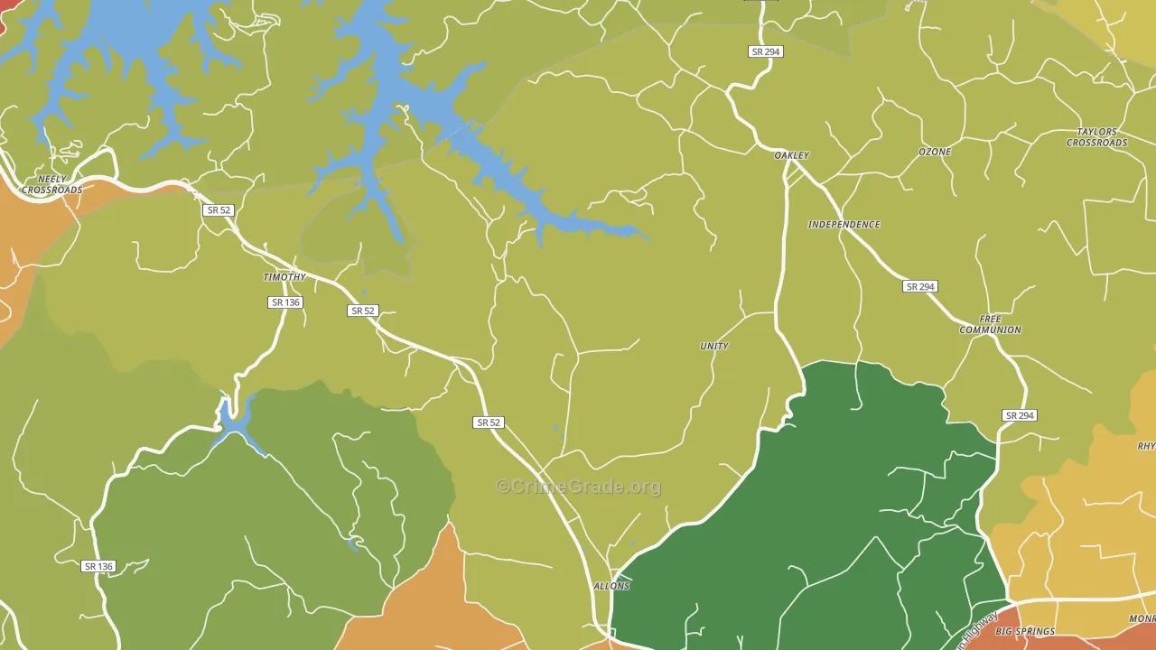 Allons, TN Map of Vandalism Rates