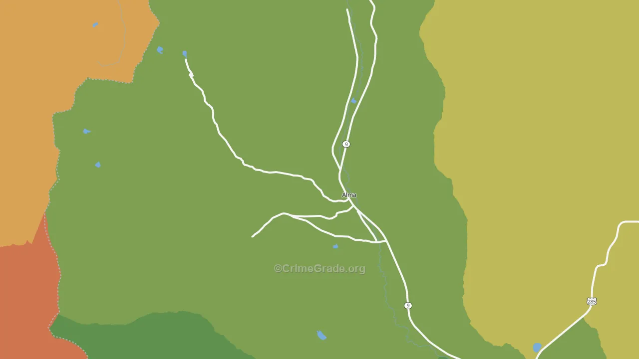 Alma, CO Map of Vandalism Rates