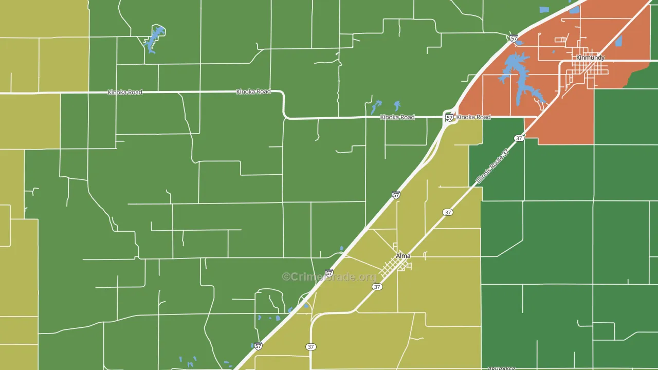 Alma, IL Map of Vandalism Rates