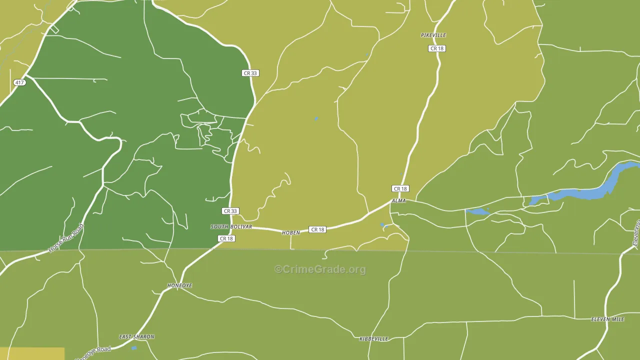 Alma, NY Map of Vandalism Rates