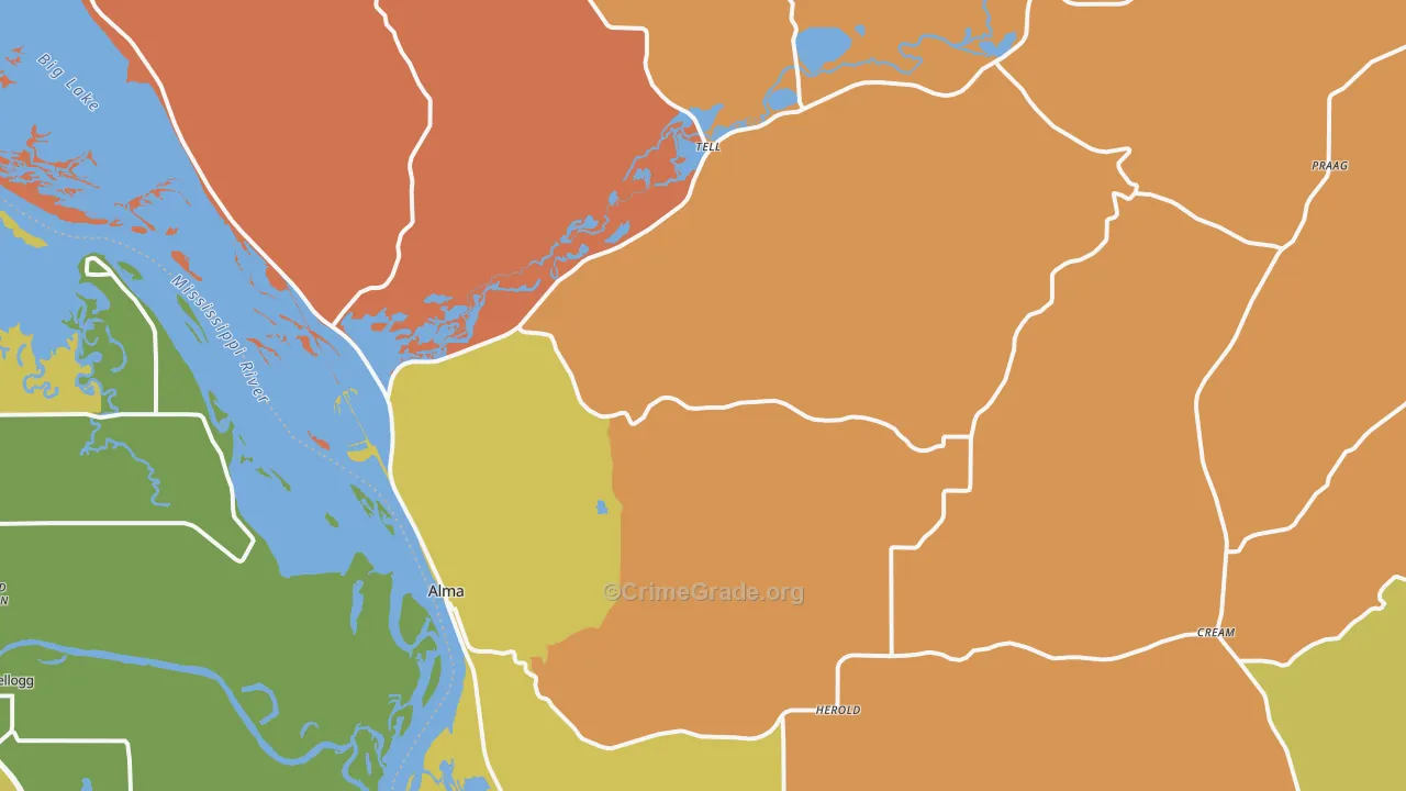 Alma, WI Map of Vandalism Rates