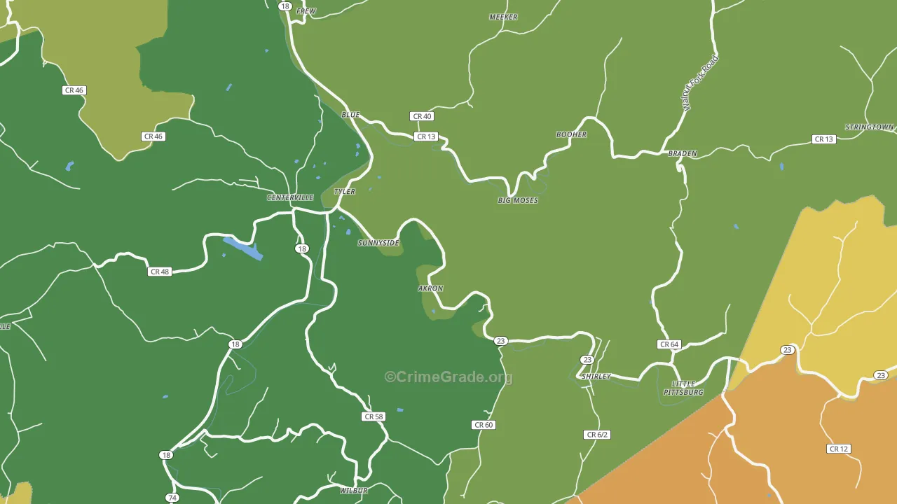 Alma, WV Map of Vandalism Rates