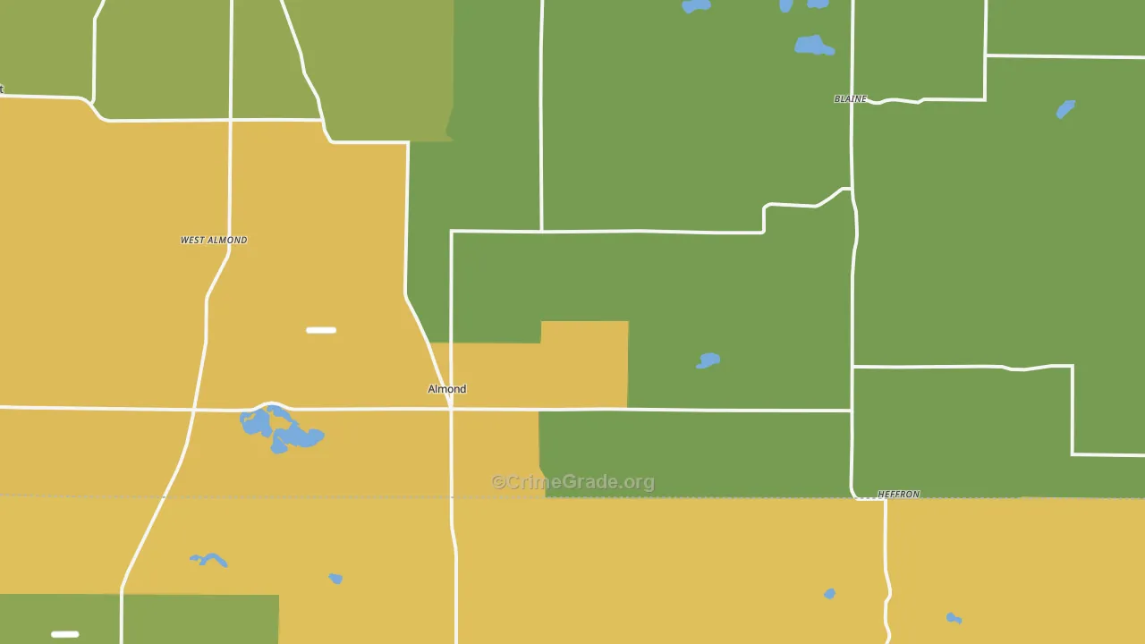 Almond, WI Map of Vandalism Rates