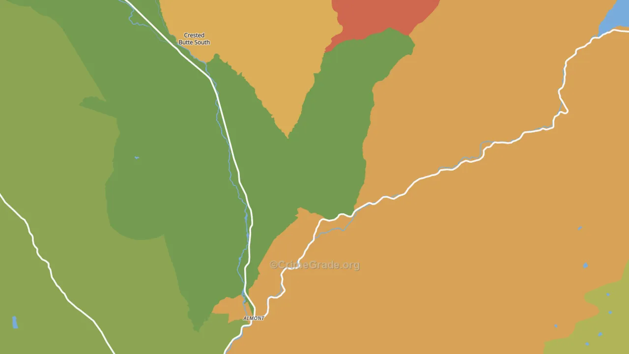 Almont, CO Map of Vandalism Rates
