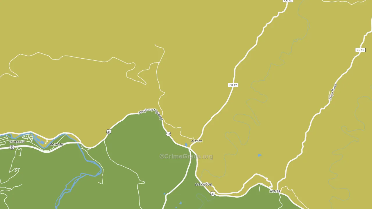 Alpena, WV Map of Vandalism Rates