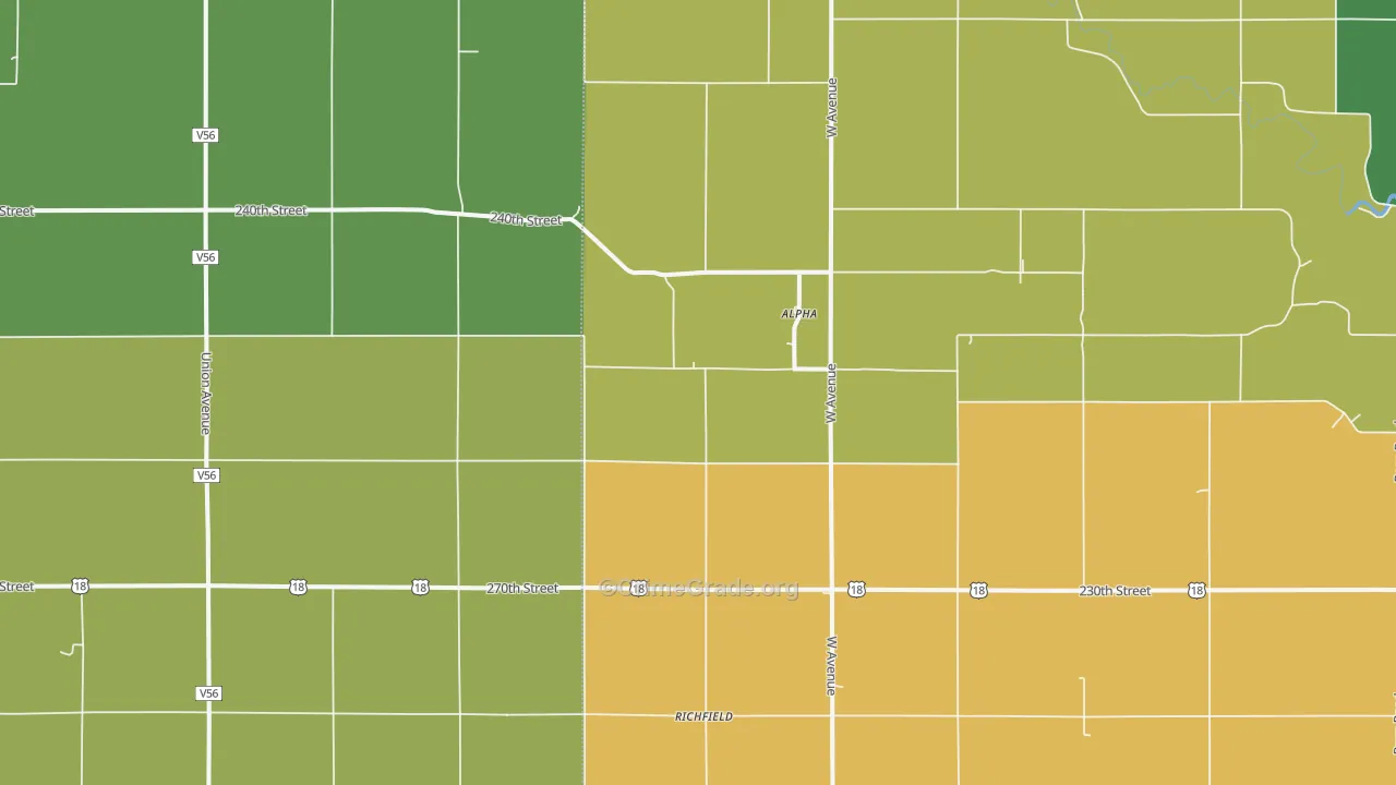 Alpha, IA Map of Vandalism Rates