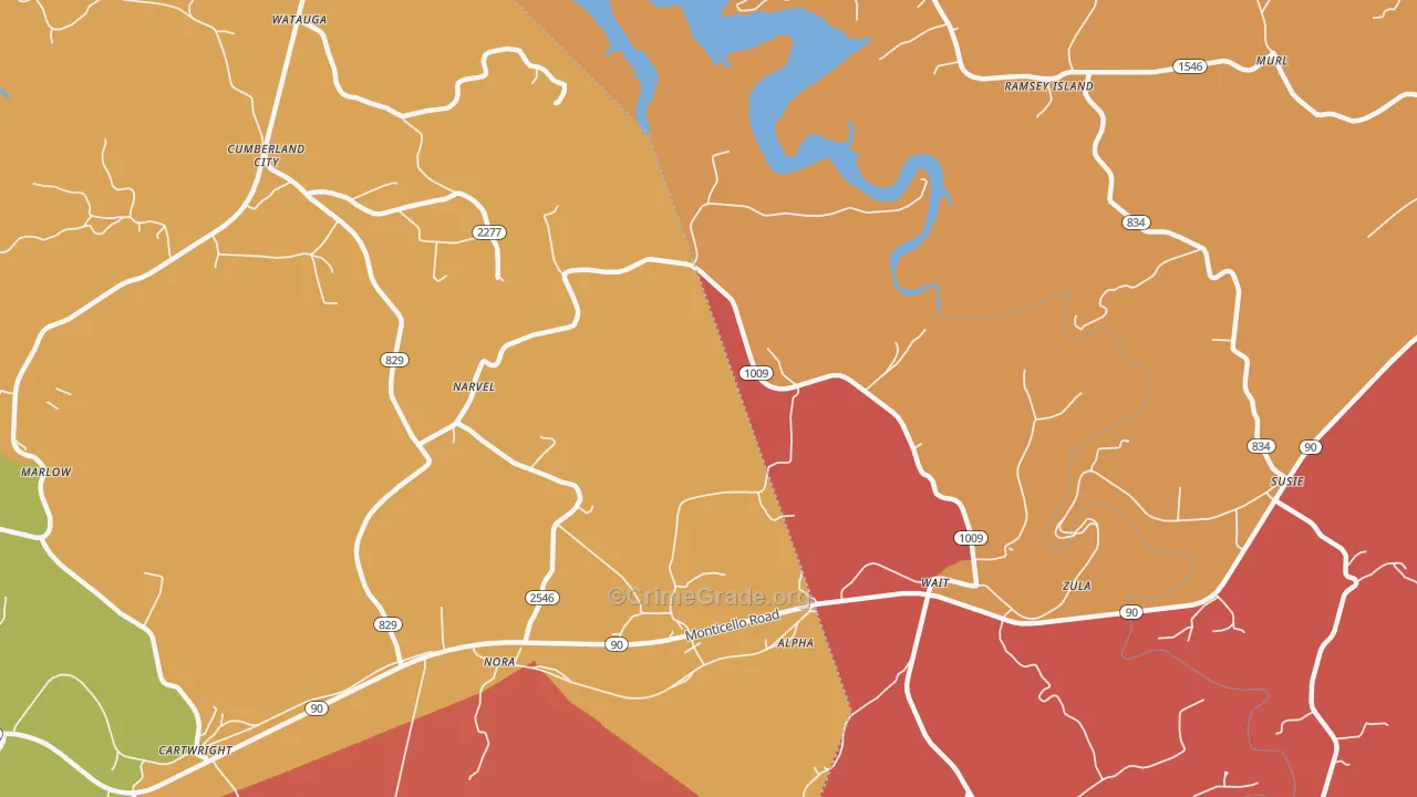 Alpha, KY Map of Vandalism Rates