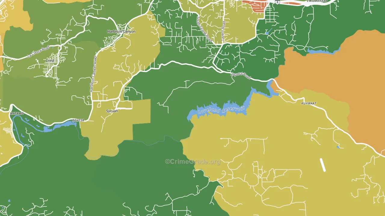 Alpine Heights, CA Map of Vandalism Rates