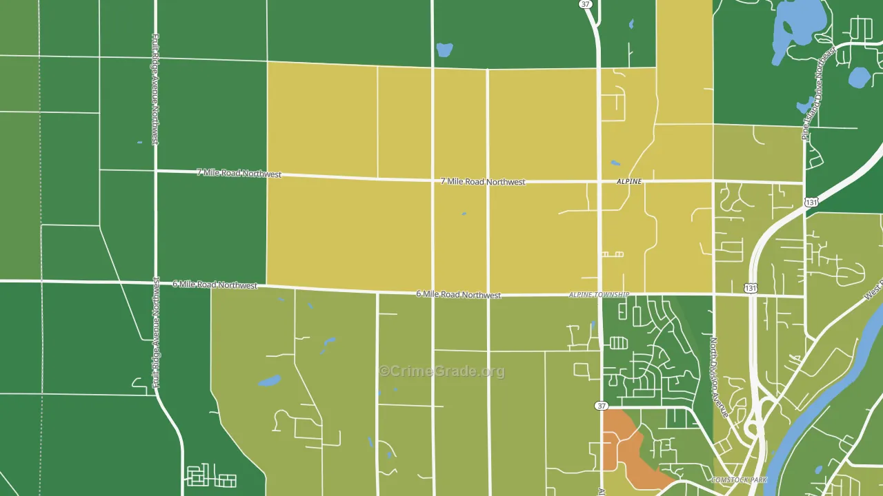 Alpine, MI Map of Vandalism Rates
