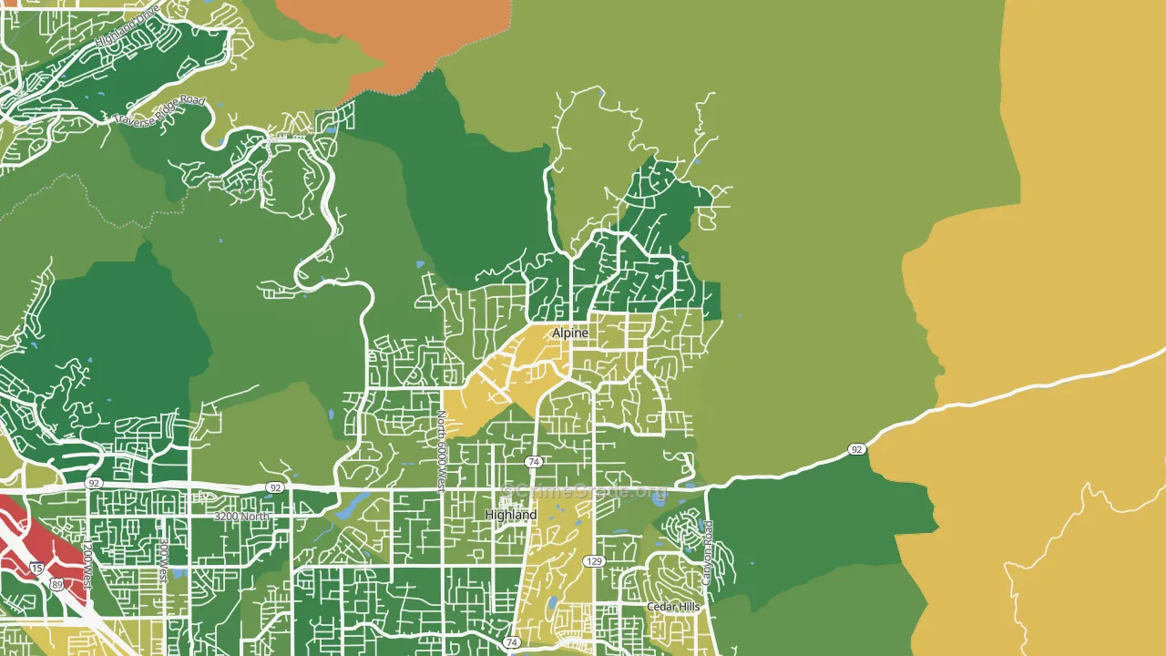 Alpine, UT Map of Vandalism Rates