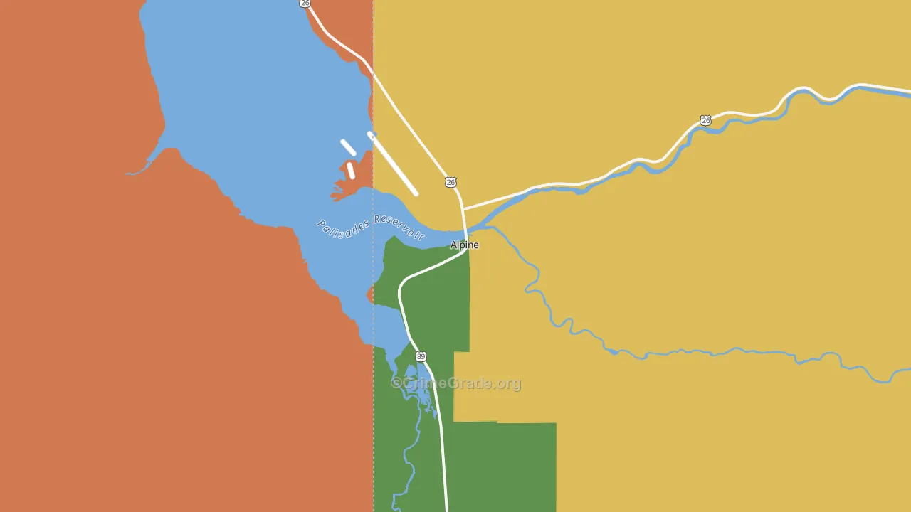 Alpine, WY Map of Vandalism Rates