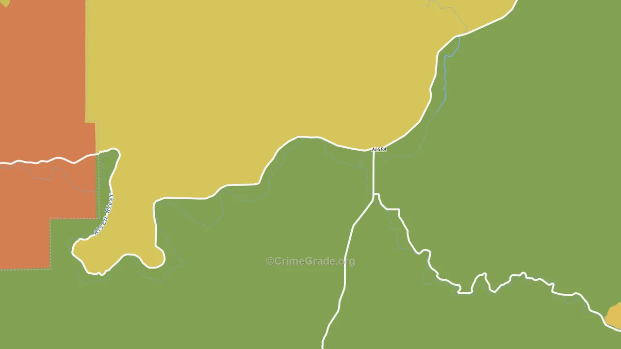 Alsea, OR Map of Vandalism Rates