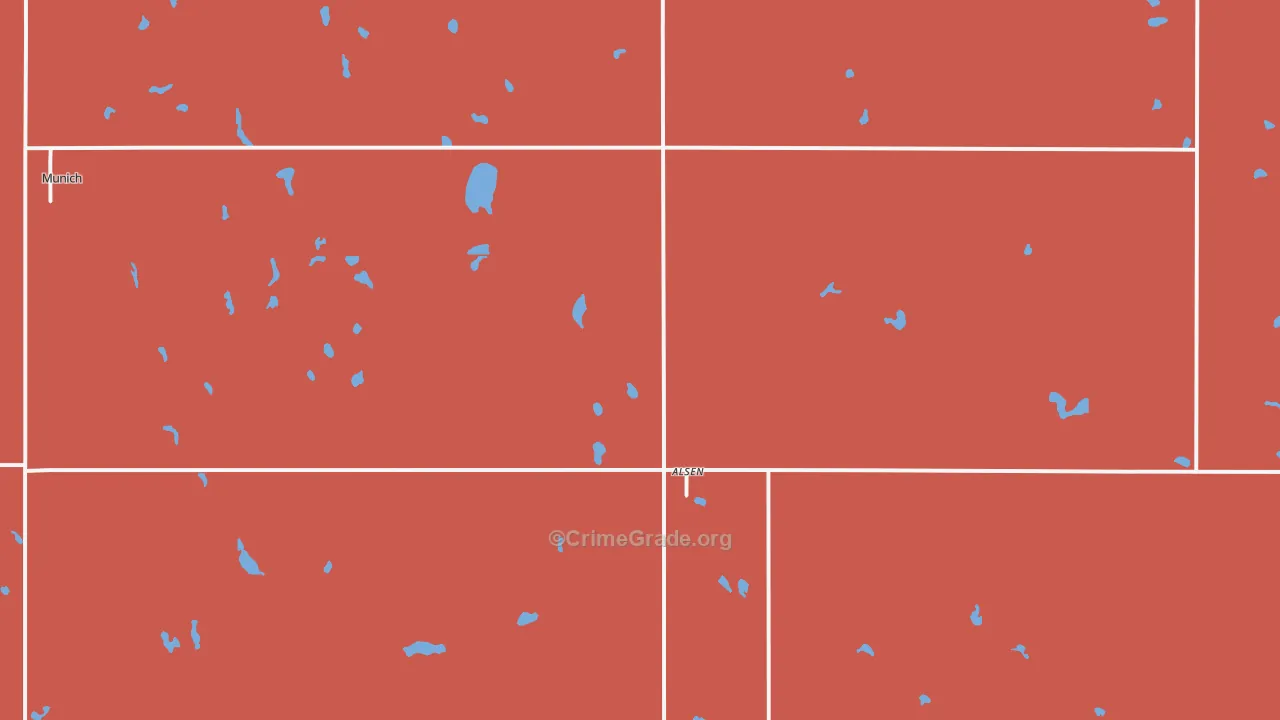 Alsen, ND Map of Vandalism Rates