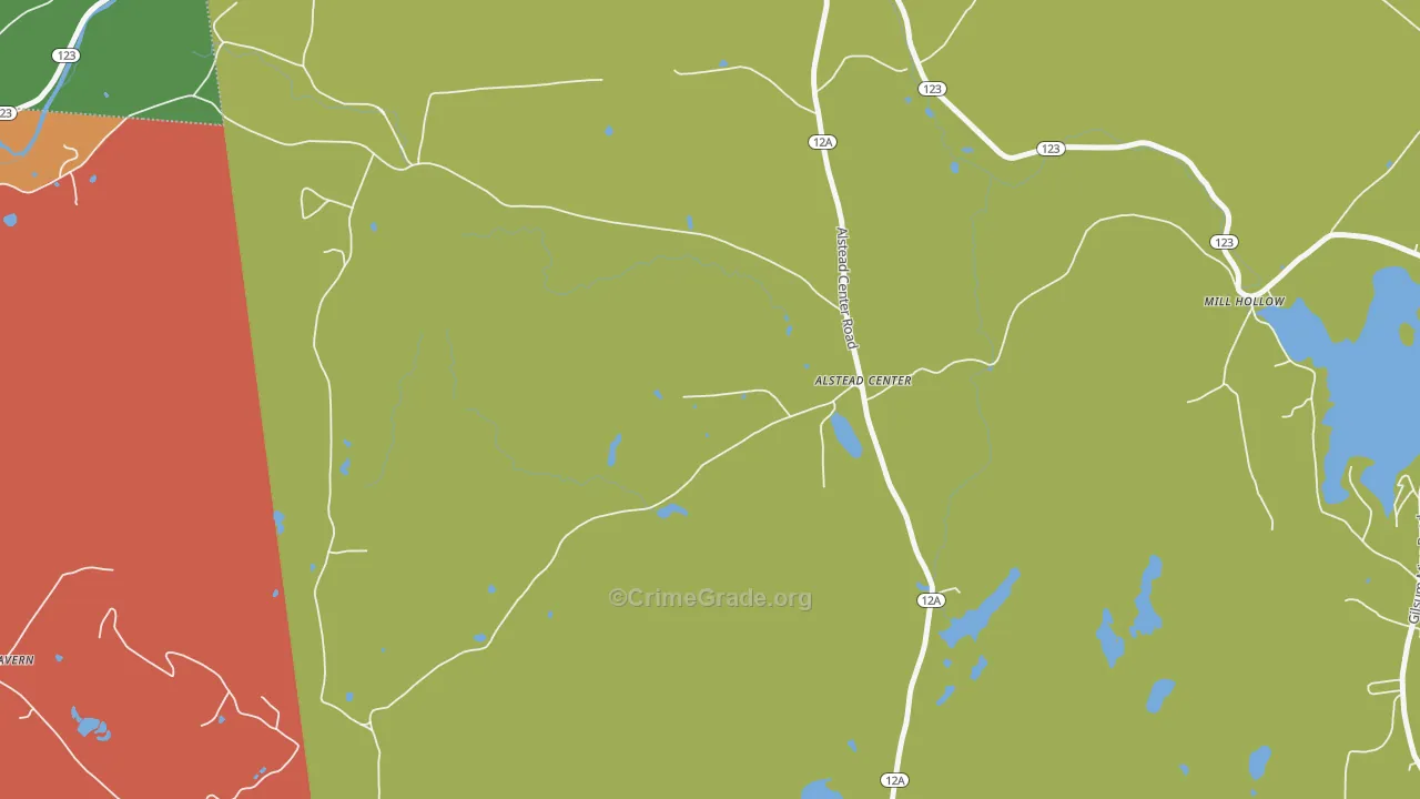 Alstead Center, NH Map of Vandalism Rates