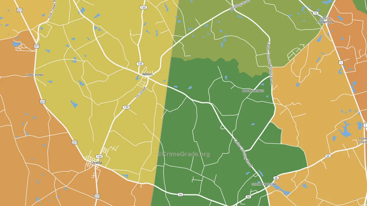 Alston, GA Map of Vandalism Rates