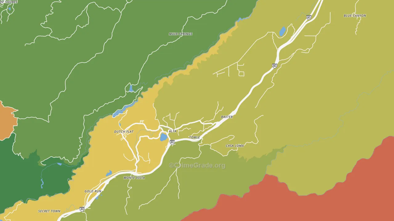 Alta, CA Map of Vandalism Rates