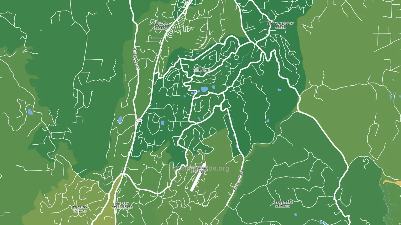 Alta Sierra, CA Map of Vandalism Rates