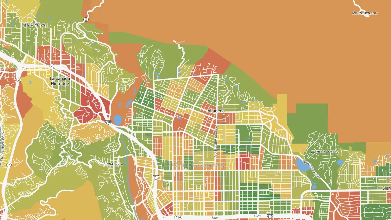 Altadena, CA Map of Vandalism Rates