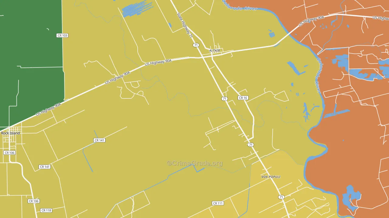 Altair, TX Map of Vandalism Rates