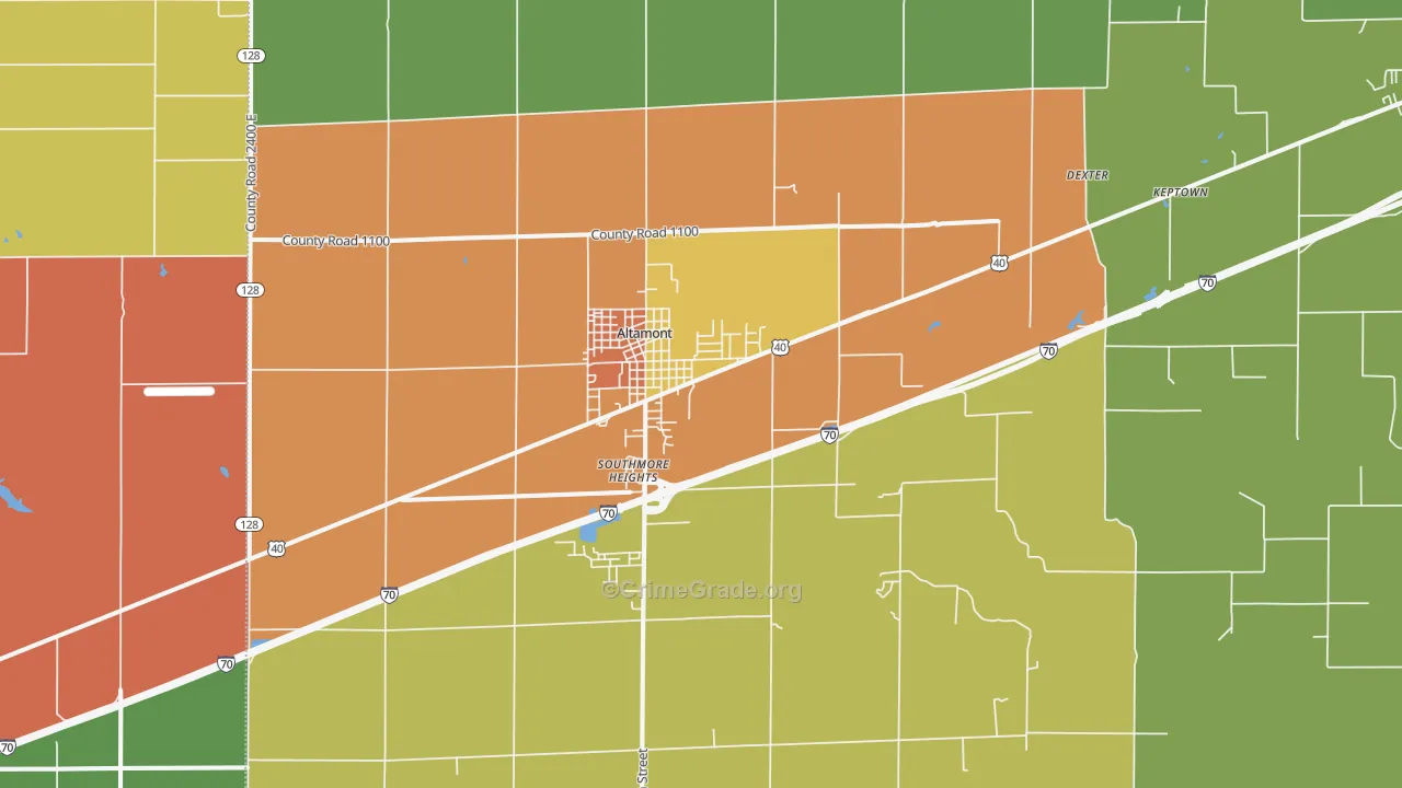 Altamont, IL Map of Vandalism Rates