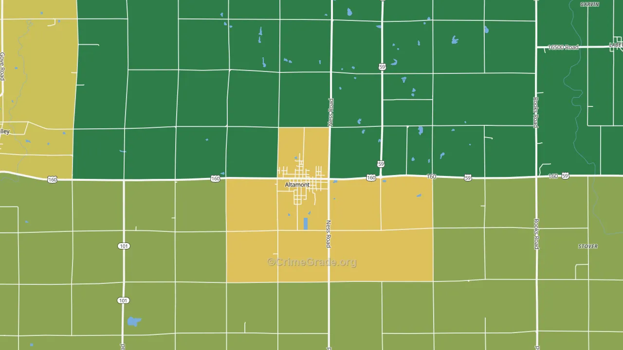 Altamont, KS Map of Vandalism Rates